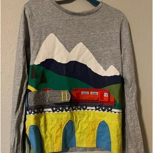 Mini Boden train shirt, size 8-9. NWOT